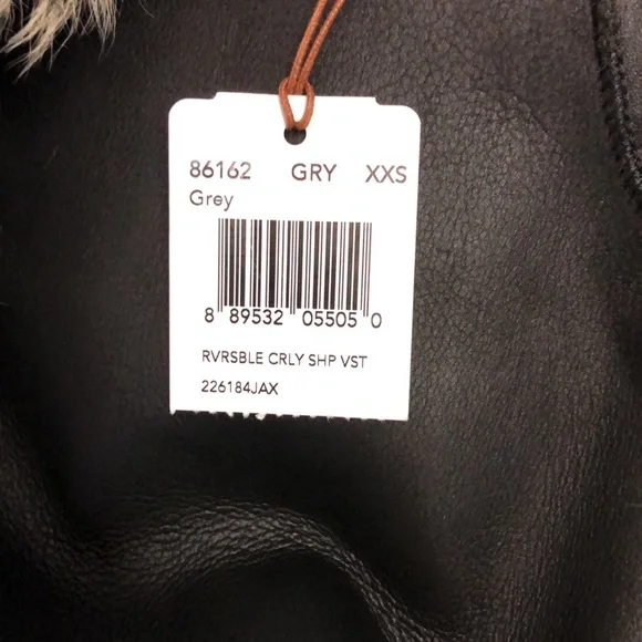 Coach Gray Curly Mongolian Sheep Shearling Vest - Picture 9 of 9